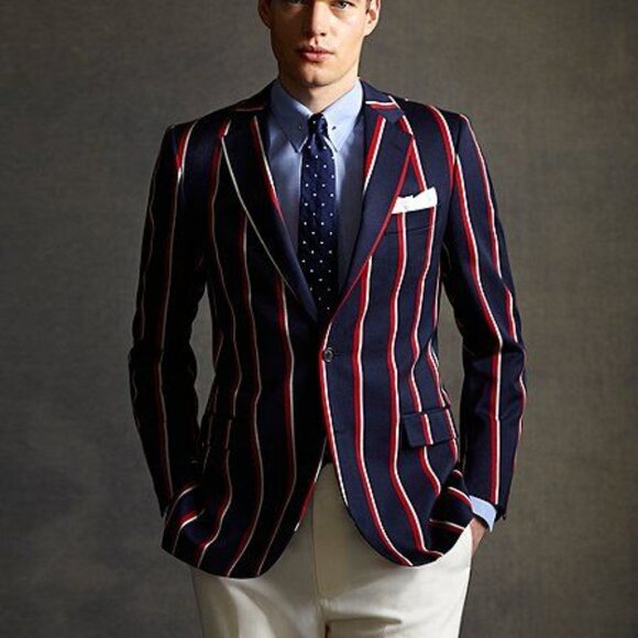 Brooks Brothers x Great Gatsby Men's Red, White, and Blue Striped Regatta Blazer - Picture 1 of 11